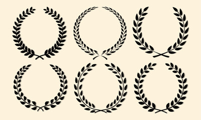 Laurel Wreaths Collection – Old Fashioned Black Leaf Crests