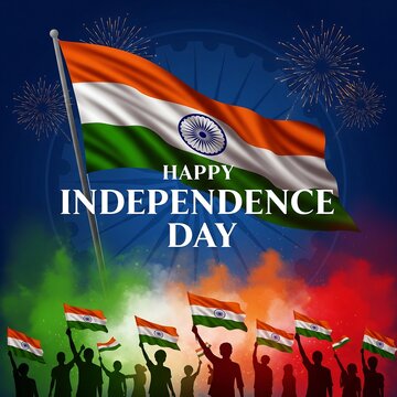 Vibrant celebration of india s independence day with waving flags and fireworks