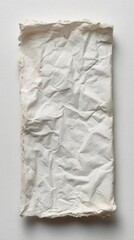 Obraz premium Crumpled White Paper Texture On Light Grey Background