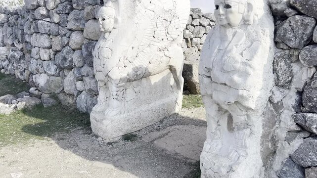 Hattusa, also Hattuşa, Ḫattu&scaron;a, Hattusas, or Hattusha, was the capital of the Hittite Empire in the late Bronze Age during two distinct periods. Its ruins lie near modern Boğazkale, Turkey