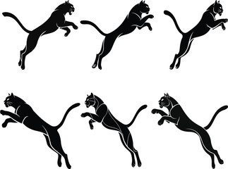 Jumping cat silhouette