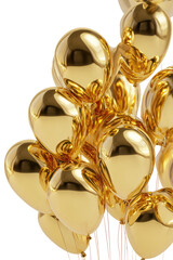 Cluster of glossy gold balloons