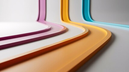Wavy ribbons create pastel pathways
