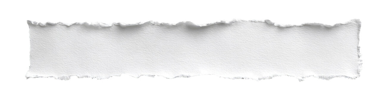 Ripped white rectangular piece of paper