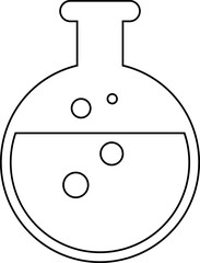 Round science flask linear icon