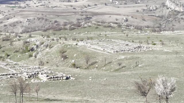 Hattusa, also Hattuşa, Ḫattu&scaron;a, Hattusas, or Hattusha, was the capital of the Hittite Empire in the late Bronze Age during two distinct periods. Its ruins lie near modern Boğazkale, Turkey
