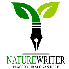 Nature writer vector logo template