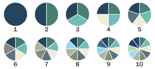 Colorful Pie and Donut Chart Infographic Set – Circle Diagram Icons for Business Data, UI
 and Presentation Design