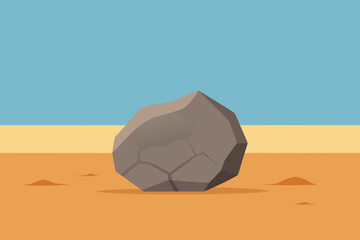 Weathered rock in cracked desert terrain minimal