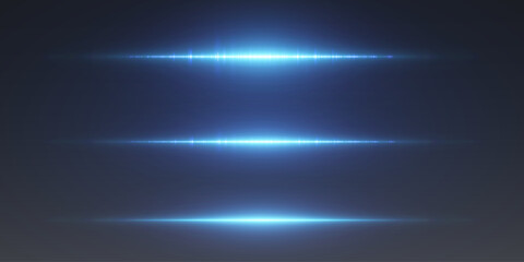 Sparkling horizontal neon line effect.