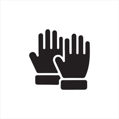 Black silhouette of two hands wearing protective gloves protection safety