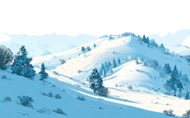 Snowy mountain range, winter landscape