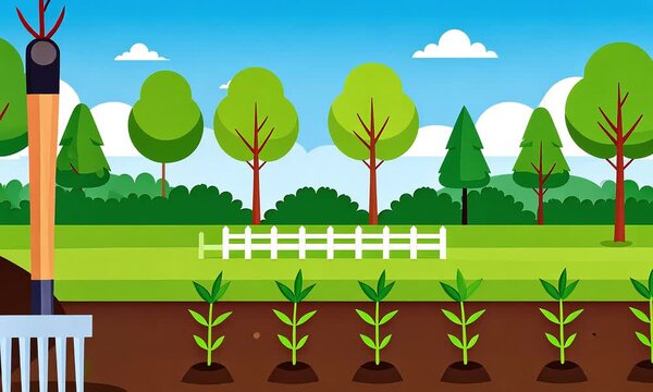 Gardening illustration flat design garden
