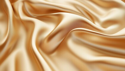 Fototapeta premium Smooth And Elegant Close-Up Of Natural Gold Silk: Light Golden Fabric With Sepia Tone. Unique Texture, Pattern, And Template.