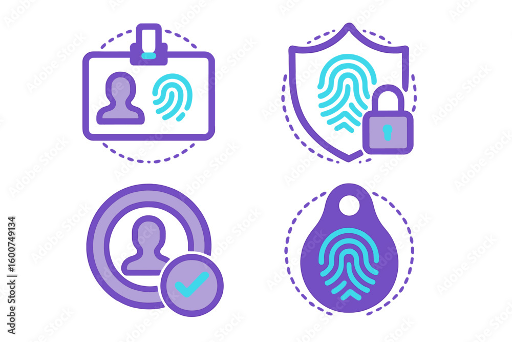 Poster digital identity protection through fingerprint technology and secure access methods for personal da