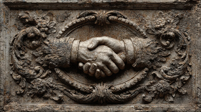 Creative concept showing symbolic handshake in contrasting styles