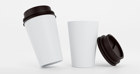 Coffee Cup Mockup With Detached Lid