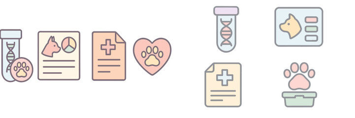 Veterinary health and wellness resources for dogs and pets displayed in a colorful graphic format