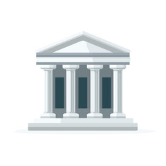 Obraz premium 🏛️Classical Architecture: A pristine illustration showcasing the stately facade of a classic Greek temple, adorned with ionic columns and a triangular pediment, symbolizing order, knowledge.