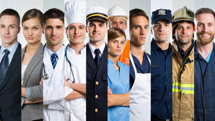 A diverse collage featuring people of various professions, showcasing their unique roles and contributions to society.