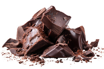Pile of dark chocolate chunks