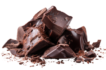 Pile of dark chocolate chunks