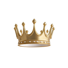 Golden royal crown with pearls on black background
