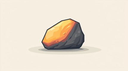 Cartoon Rock Isolated On Light Background. Possible Use Educational Material