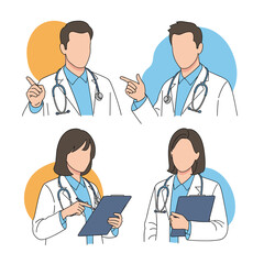 Four diverse medical professionals offering expert healthcare advice and guidance