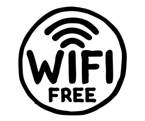 Free Wifi Icon network connection internet access black white badge 