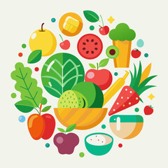 vector illustration of fruits