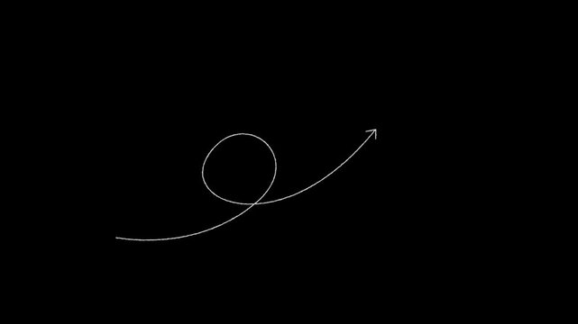 white curvy arrow with wiggle animation