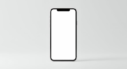 Modern Smartphone Mockup: Sleek Device with White Screen for App Design, Mobile UI and Technology Concept