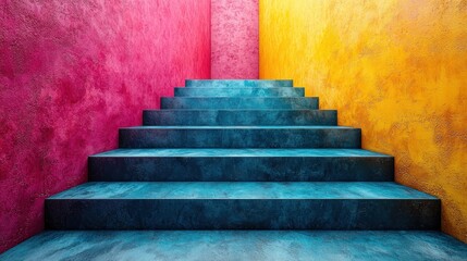 Abstract color gradient blurred background with dynamic effect. Modern gradient stairs design. Grainy texture style with copy space. Colorful abstract stairs background. Gradient steps.