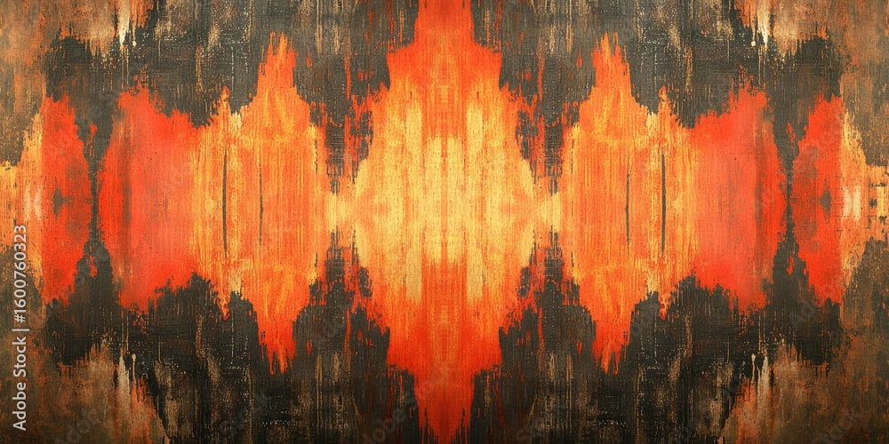 Canvas Prints the image is a colorful abstract painting with a lot of red and orange tones