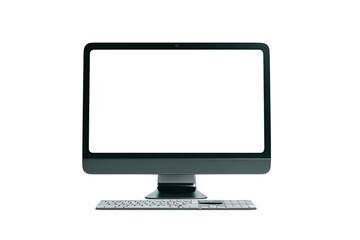 Modern computer monitor with keyboard and mouse