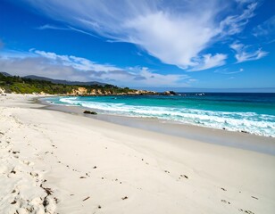 Obraz premium Pristine beach scene under a vibrant sky