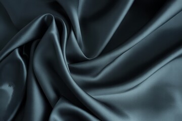 Obraz premium Deep blue silk fabric folds textile dark blue