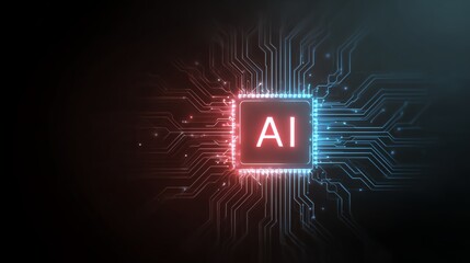 Futuristic AI chip concept with glowing design.
