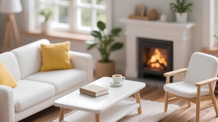 warm living room home scene