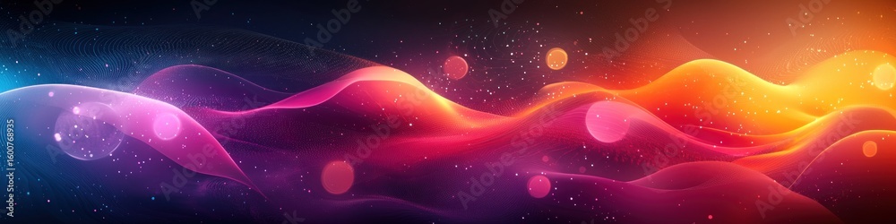 Poster Abstract Neon Color Gradient Blurred Background with Dynamic Effect. Abstract Modern Dynamic Colors Gradient Background. Grainy Texture Background Style with Copy space.