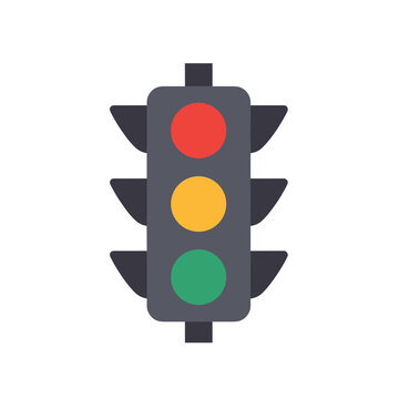 Traffic control lights. Red, yellow and green traffic control light icons. Traffic light illustration. Road Traffic Lights vector