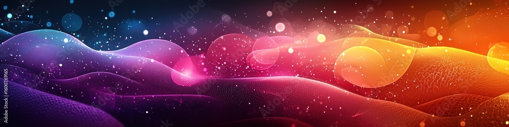 Poster Abstract Neon Color Gradient Blurred Background with Dynamic Effect. Abstract Modern Dynamic Colors Gradient Background. Grainy Texture Background Style with Copy space.