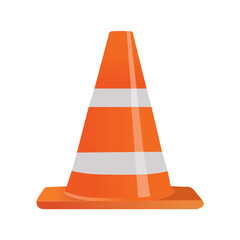 Orange traffic cone isolated on transparent background.eps10