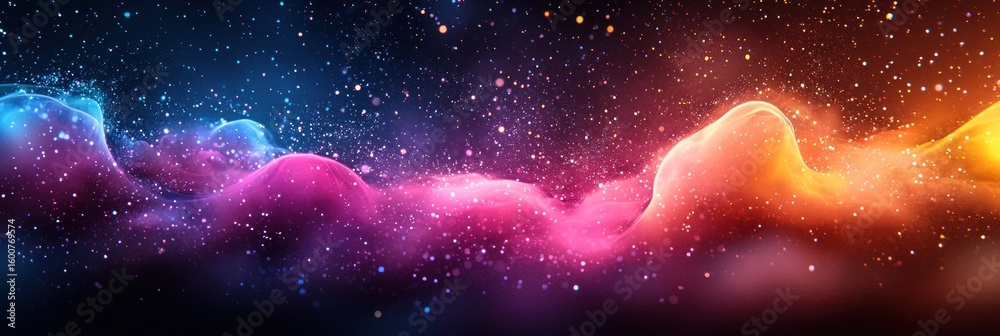 Poster Abstract Neon Color Gradient Blurred Background with Dynamic Effect. Abstract Modern Dynamic Colors Gradient Background. Grainy Texture Background Style with Copy space.