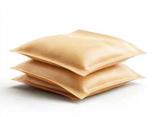 Soft cushions stacked neatly on a white background for home decor