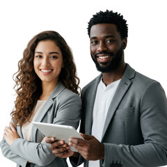 Business partners isolated on transparent background