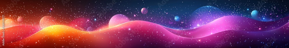 Poster Abstract Neon Color Gradient Blurred Background with Dynamic Effect. Abstract Modern Dynamic Colors Gradient Background. Grainy Texture Background Style with Copy space.