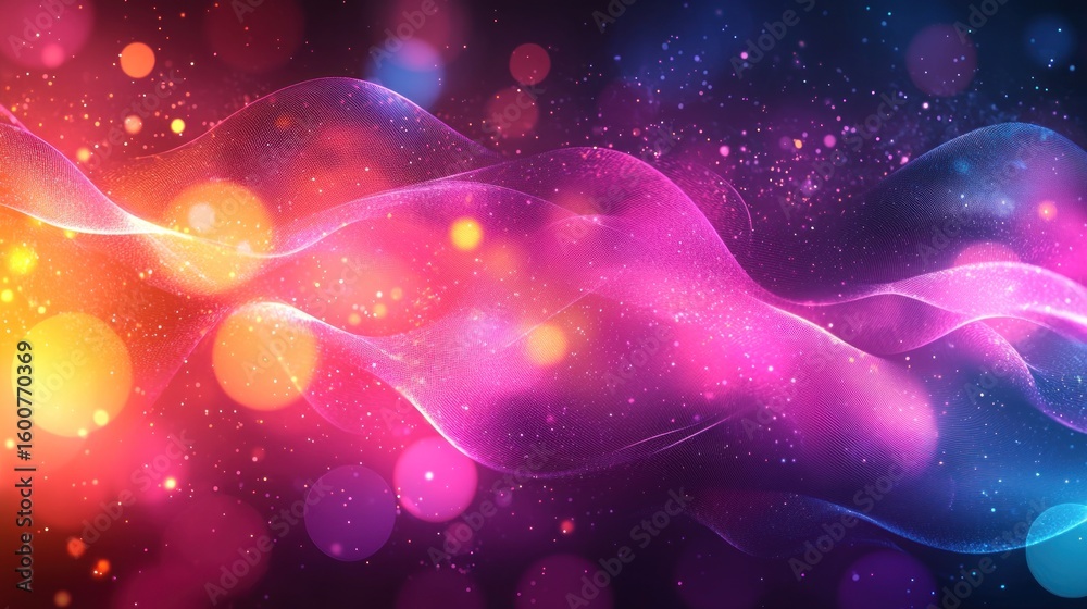 Poster Abstract Neon Color Gradient Blurred Background with Dynamic Effect. Abstract Modern Dynamic Colors Gradient Background. Grainy Texture Background Style with Copy space.