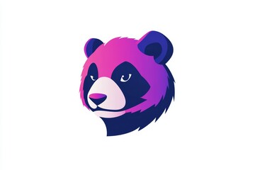 Naklejka premium Colorful Panda Head Illustration with Modern Geometric Design